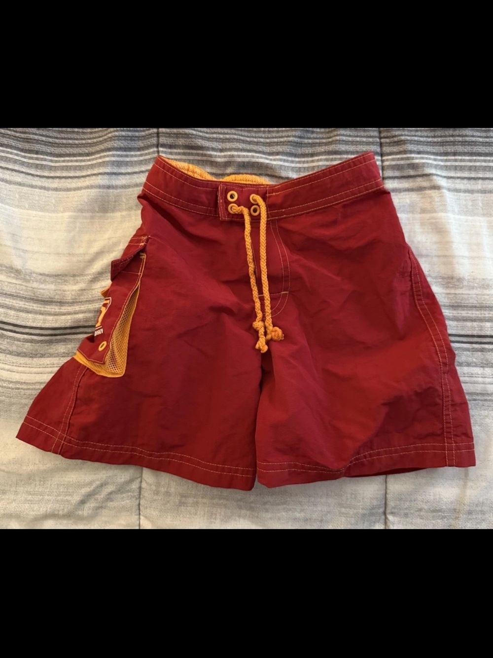 OLD NAVY Boys Dark Red/Yellow Swimming Trunks Shorts 4/5
